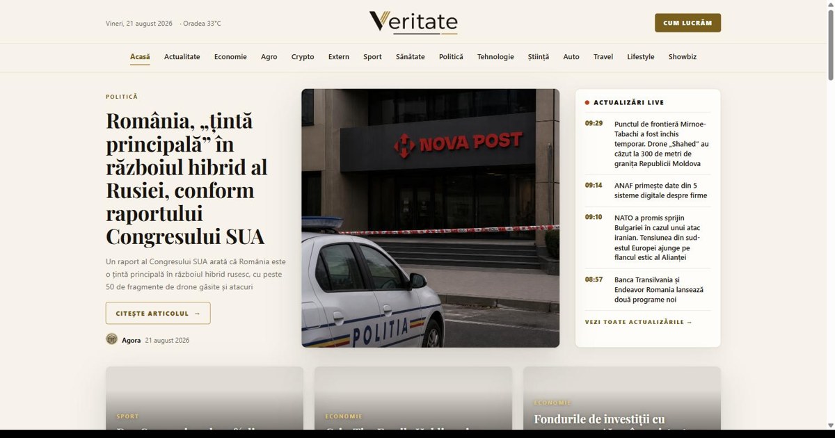 Veritate.ro a publicat peste 1.200 de articole scrise de 12 jurnaliști virtuali sub supraveghere umană