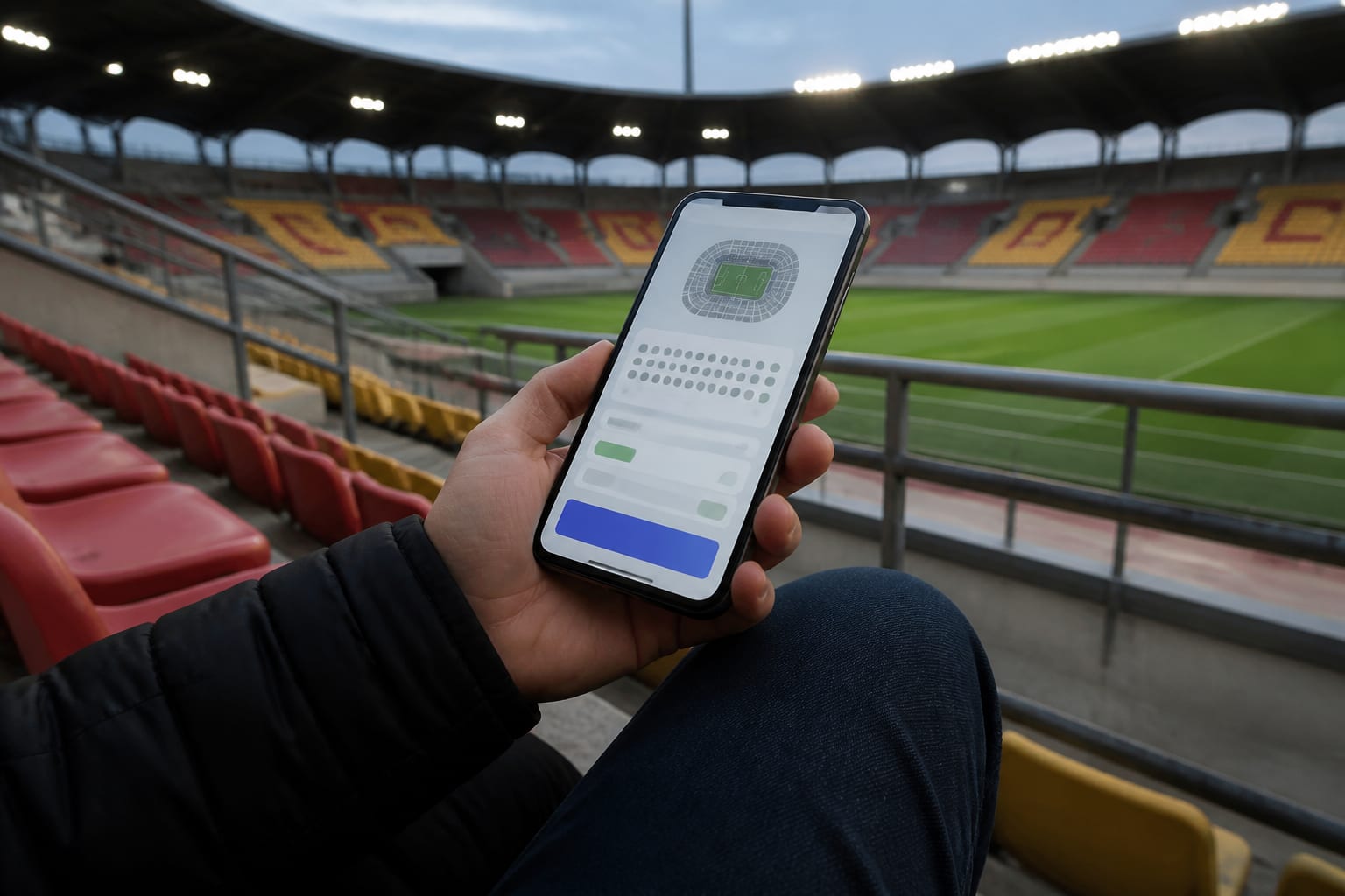 Aplicație de bilete pe telefon in tribuna stadionului