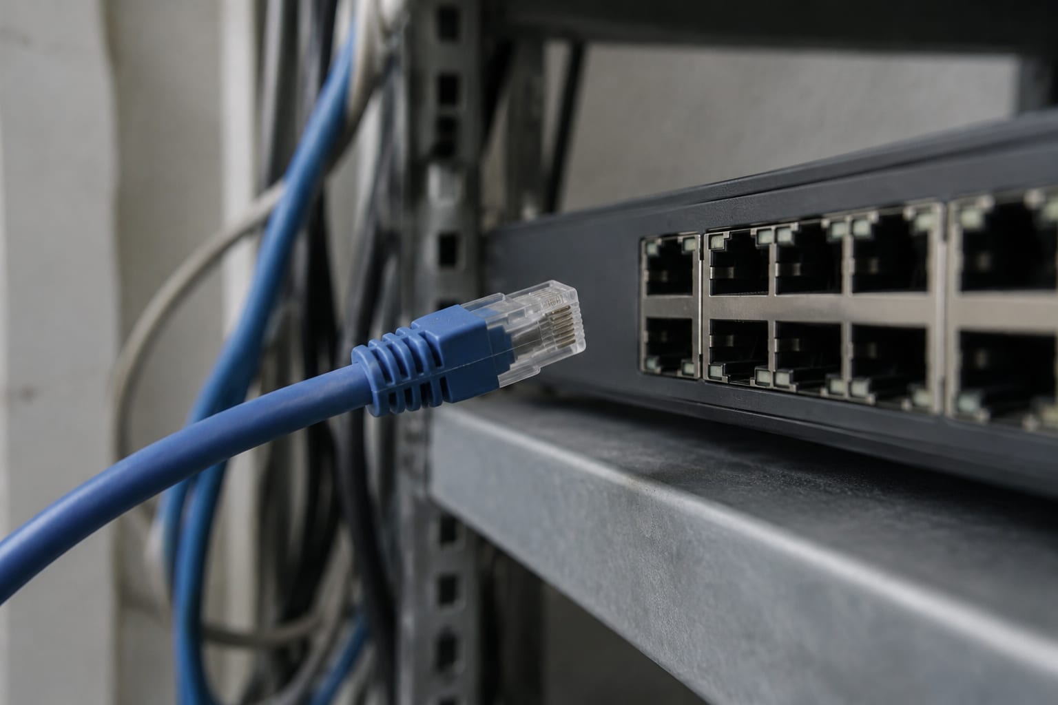 Conector de rețea lângă porturi